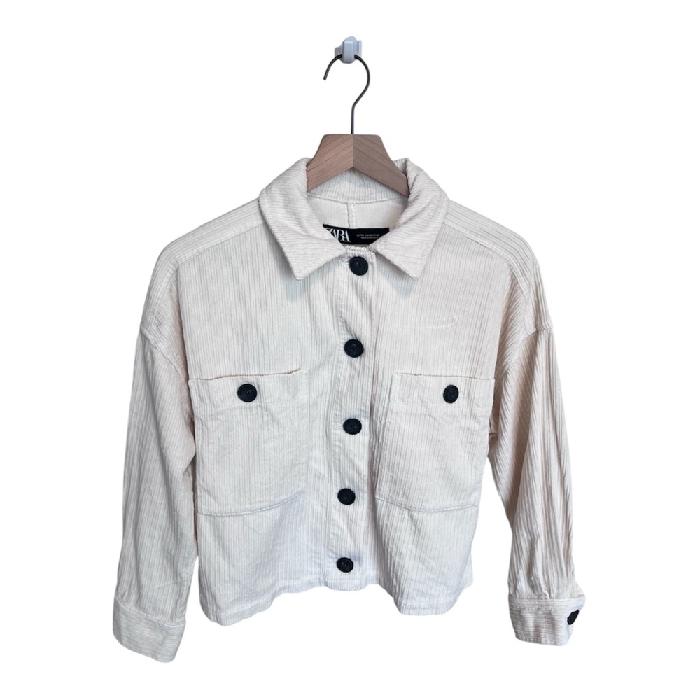 Zara Corduroy Cropped Jacket - Cream XS